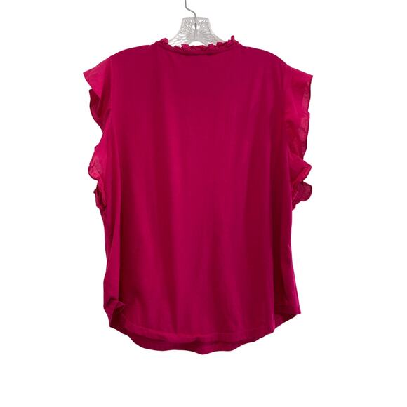 Lauren Ralph Lauren Jersey Flutter Sleeve Cotton Top XL Black Label Quiet Luxury - Picture 10 of 10